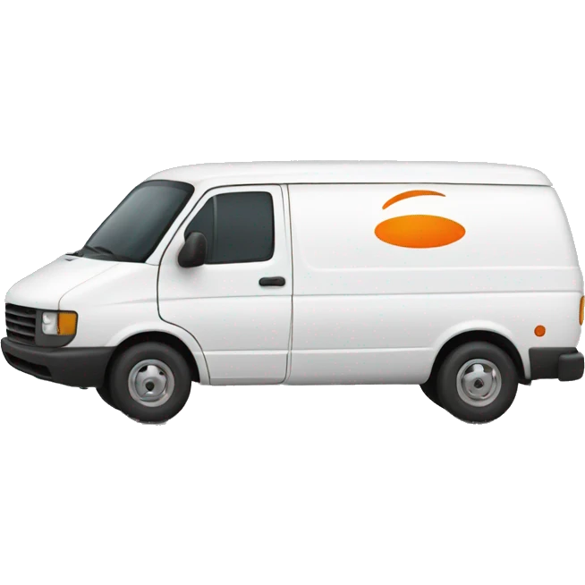 White van with orange ling logo emoji