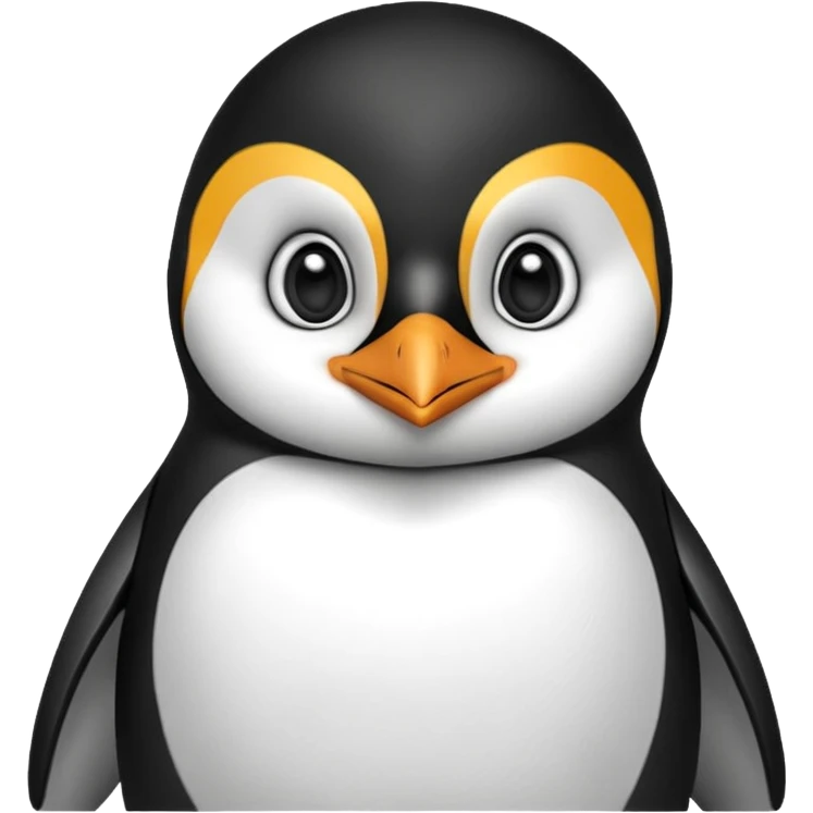 peguin hald body, hand on chin, wow suprise, half body emoji