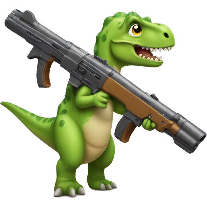 Dinosaur with a gun emoji