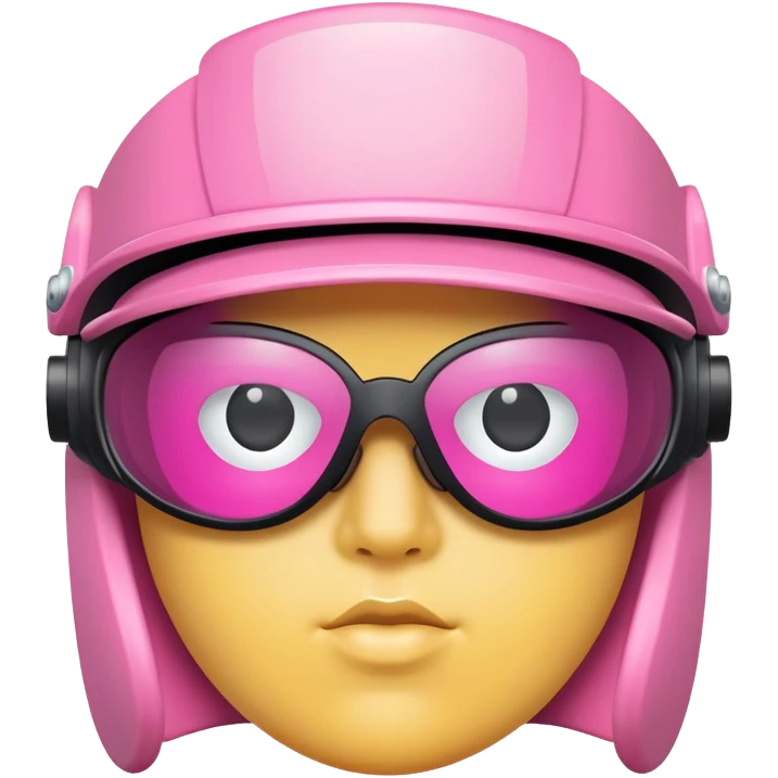 chunky pink shield visor glasses, extra thick design, bold Y2K style, one continuous lens emoji