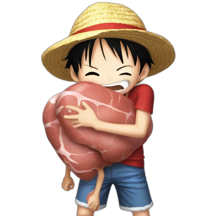 Luffy hug Meat emoji