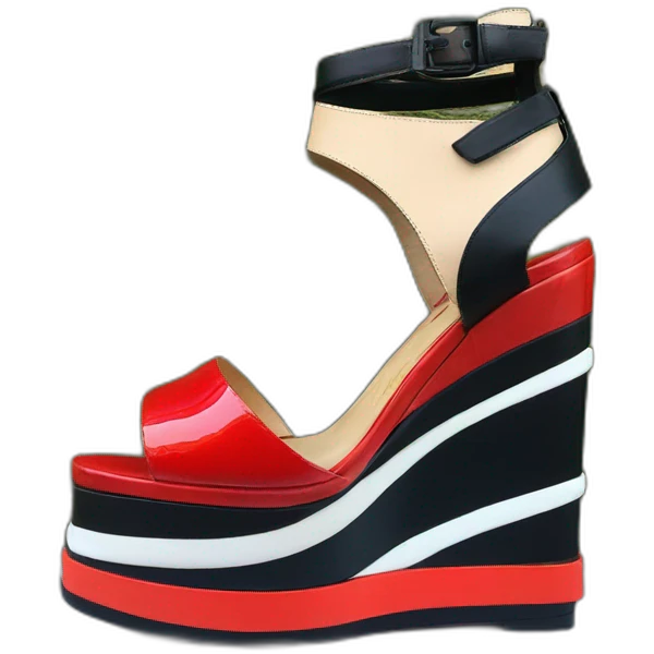 Sandal Platform wedges black louboutin emoji