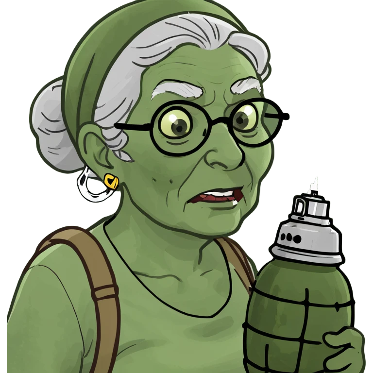 granny with a grenade  emoji