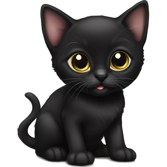 Black Bombay kitten emoji