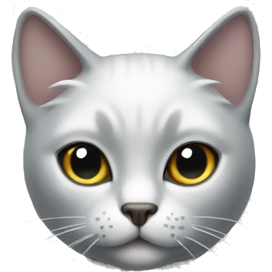 silver cat white in chest emoji