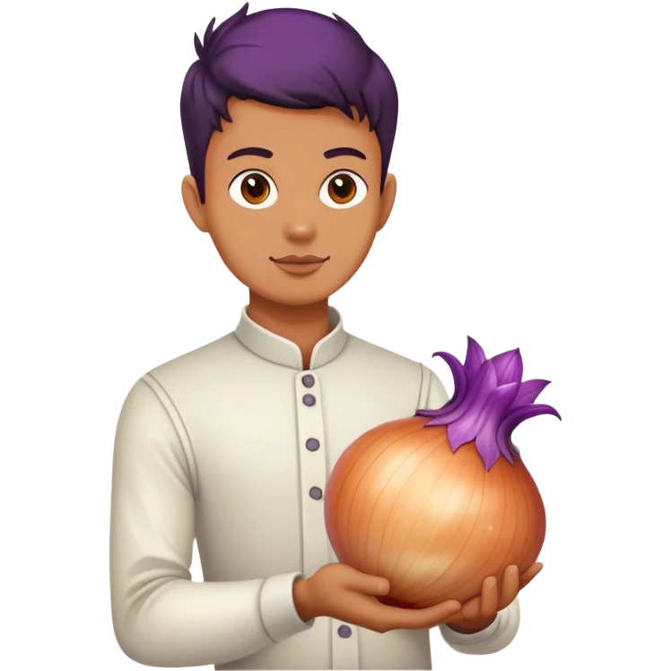 genius holding a big onion violet  emoji