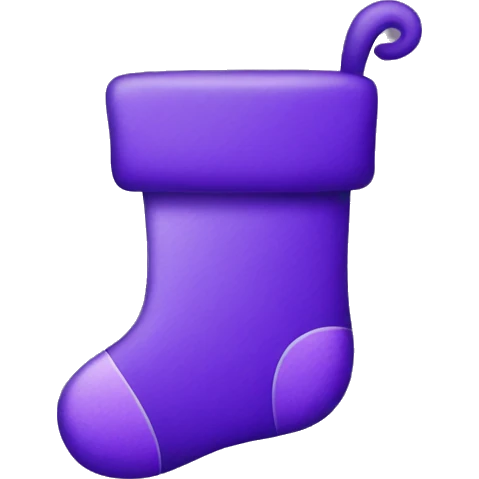Purple Christmas stocking emoji
