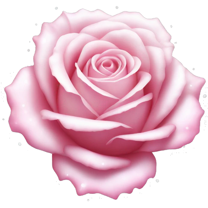 Pretty pink end white rose with glitters emoji
