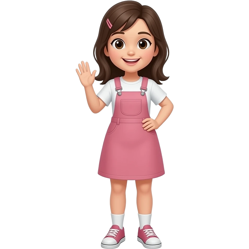 niña diciendo hola todo cuerpo emoji