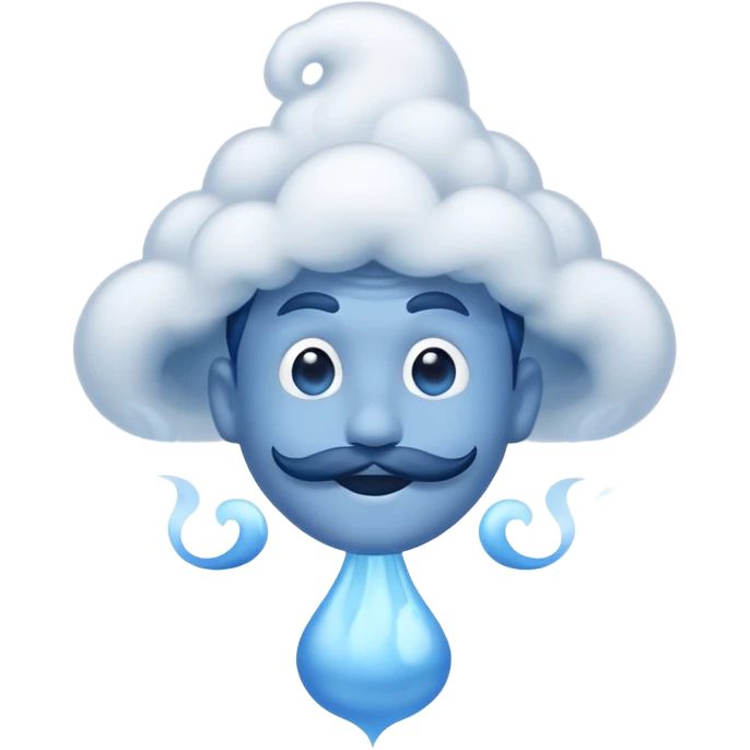 blue genie emerging smoke. emoji