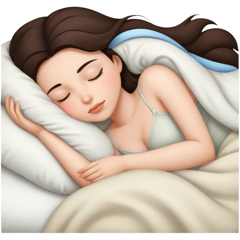 Brunette girl sleepin emoji