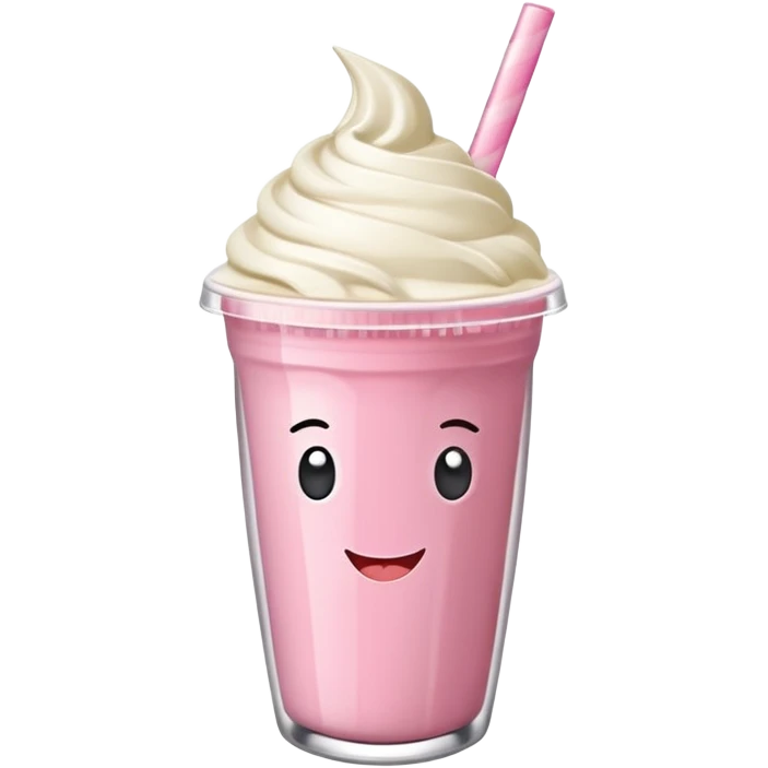 un vector de vaso de batido animado, de caricatura, con tapa y pitillo, que tenga brazos y piernas, cara tierna y que inspire confianza y amabilidad emoji