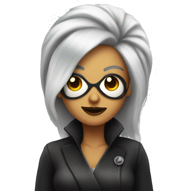 evil woman with an eye patch and a bouffant hairstyle emoji