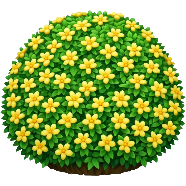 A round green bush with tiny yellow flowers sprinkled on top. emoji