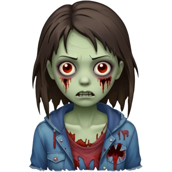brunette zombie girl emoji