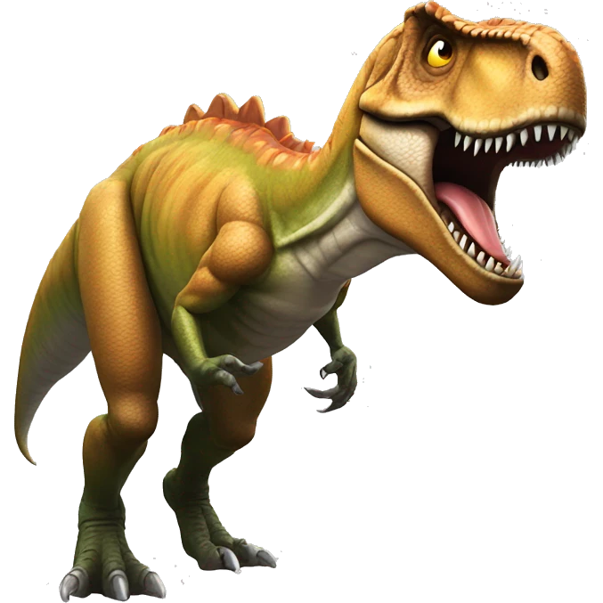 t-rex with muscular arms hold up  emoji