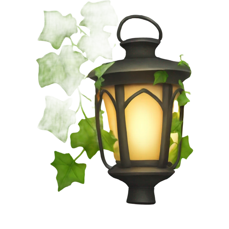 Lit lantern with ivy emoji