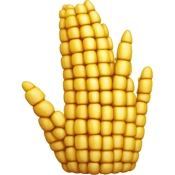 waving hand made out of corn emoji