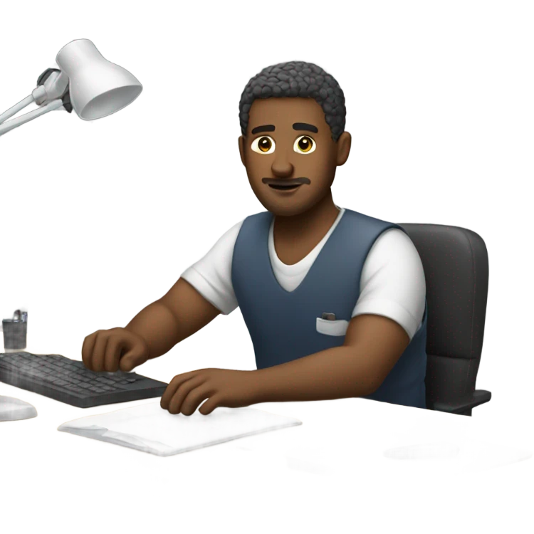 White guy working hard emoji