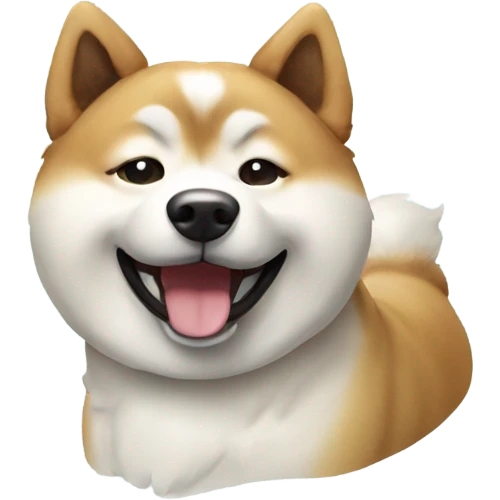 Akita Inu with happy face  emoji