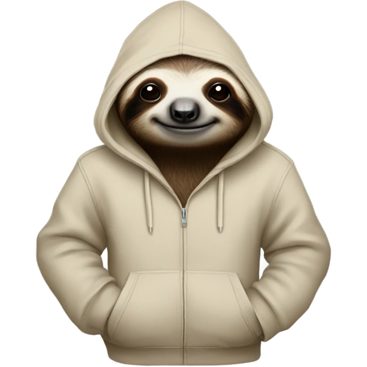 Sloth wearing a hoodie emoji