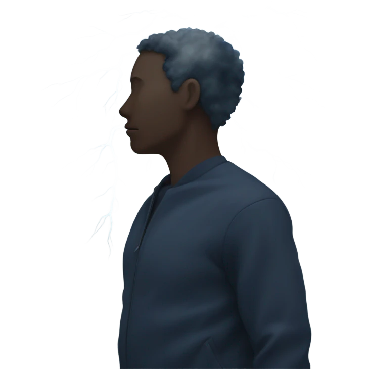 Thunderstorm in a persons head emoji