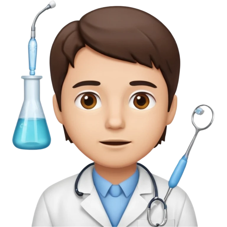a dentist looking up, thinking emoji