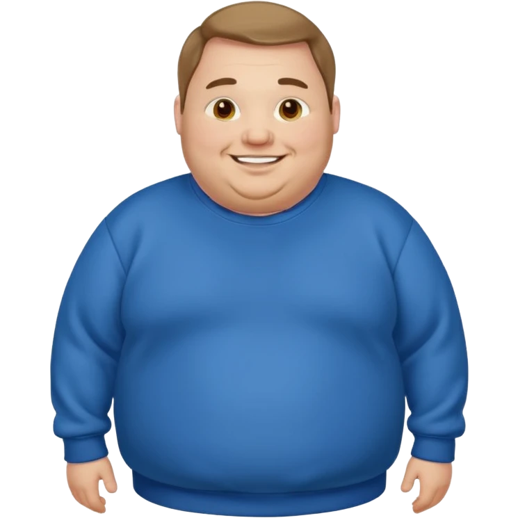 fat man wearing blue sweatshirt emoji