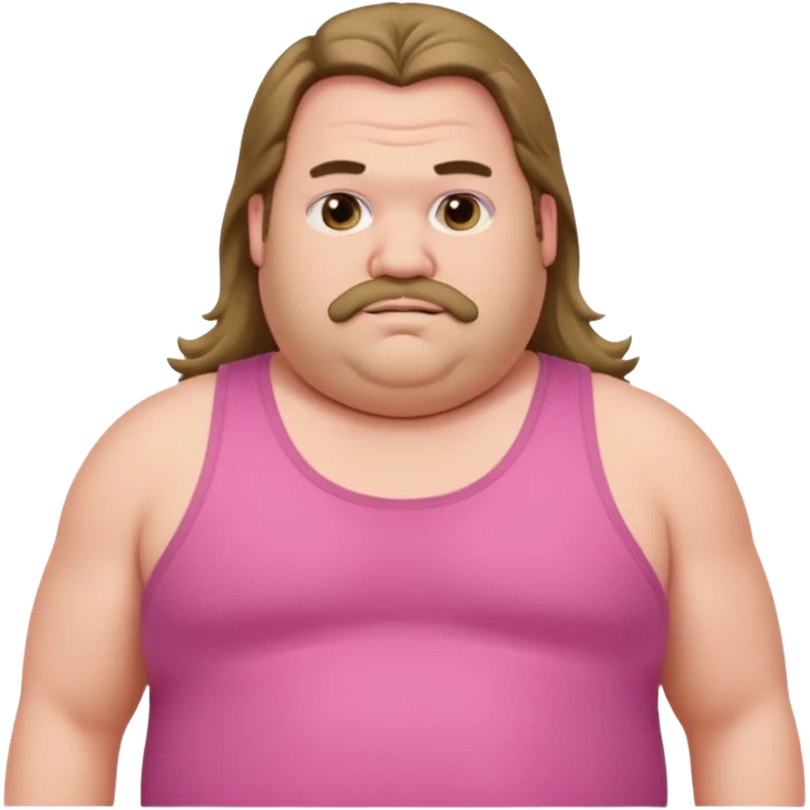 Long hair fat men in pink tank top emoji