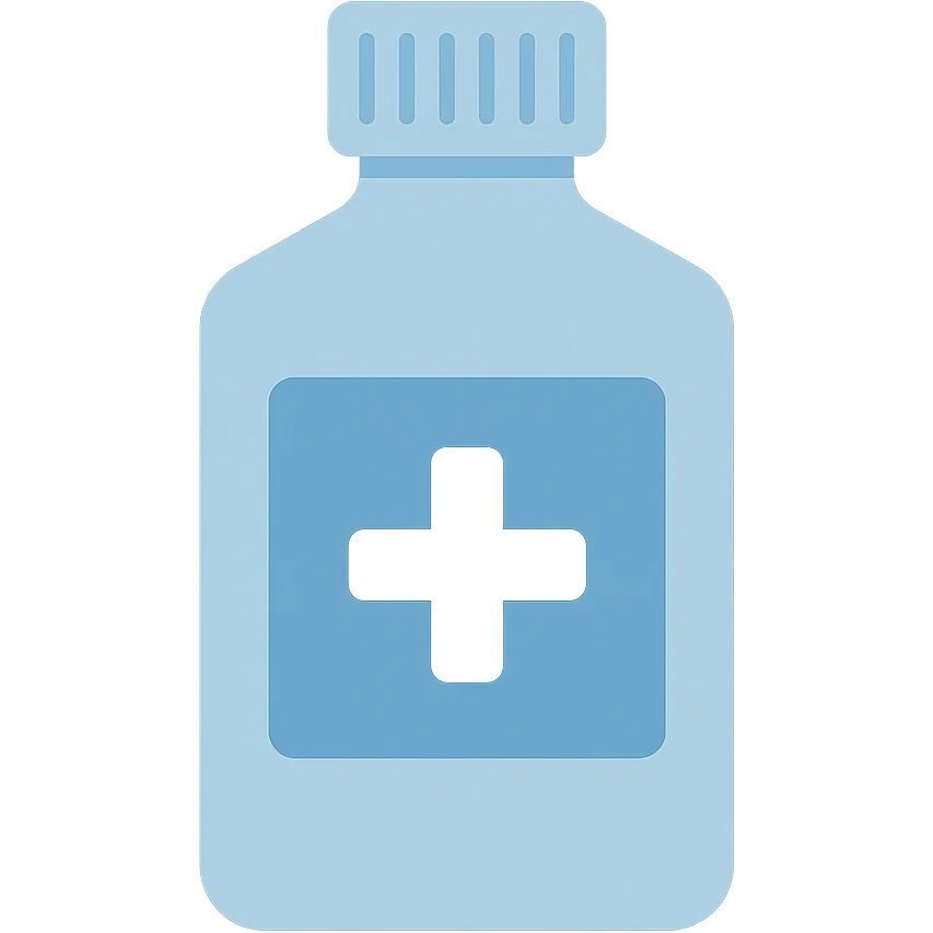 antiseptic bottle with medical label, colorful style emoji