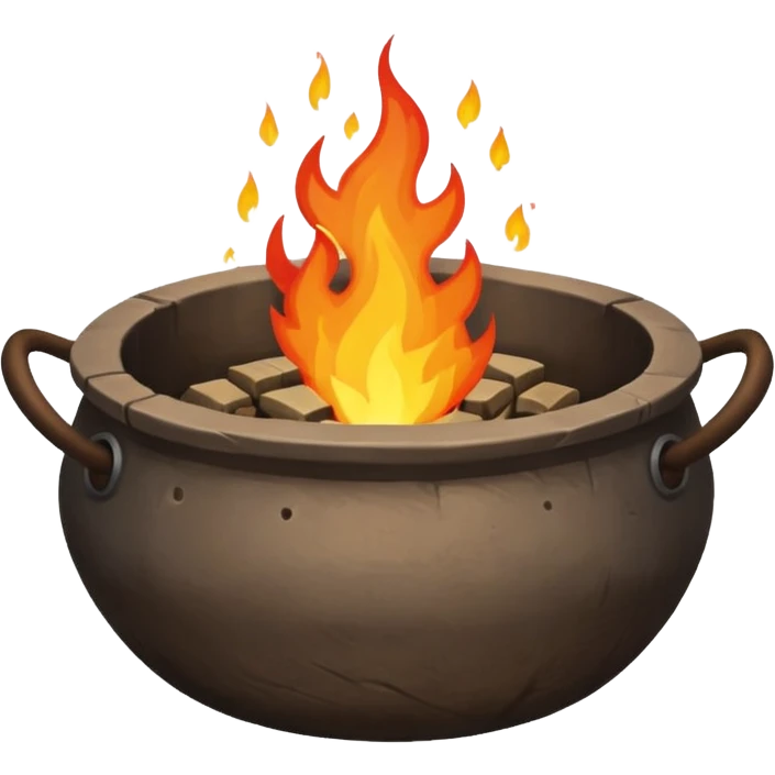 can you make a really medieval looking fire basin with a fire coming out of the top emoji