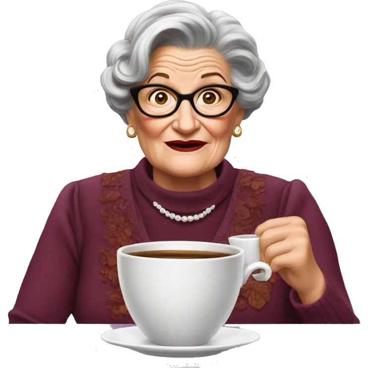 Mrs doubtfire sipping coffee  emoji