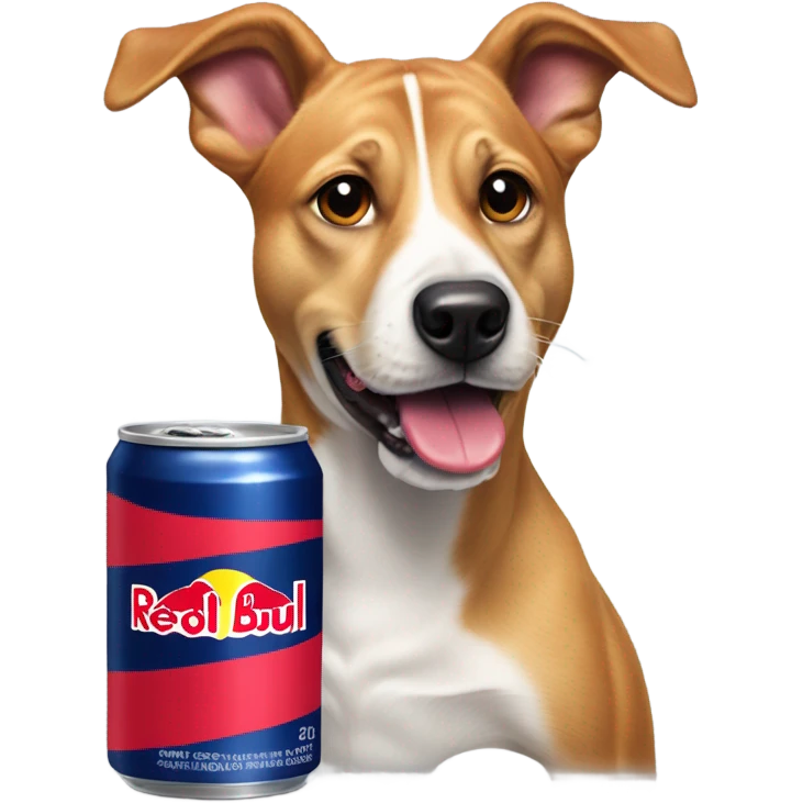 Dog drinking redbull emoji