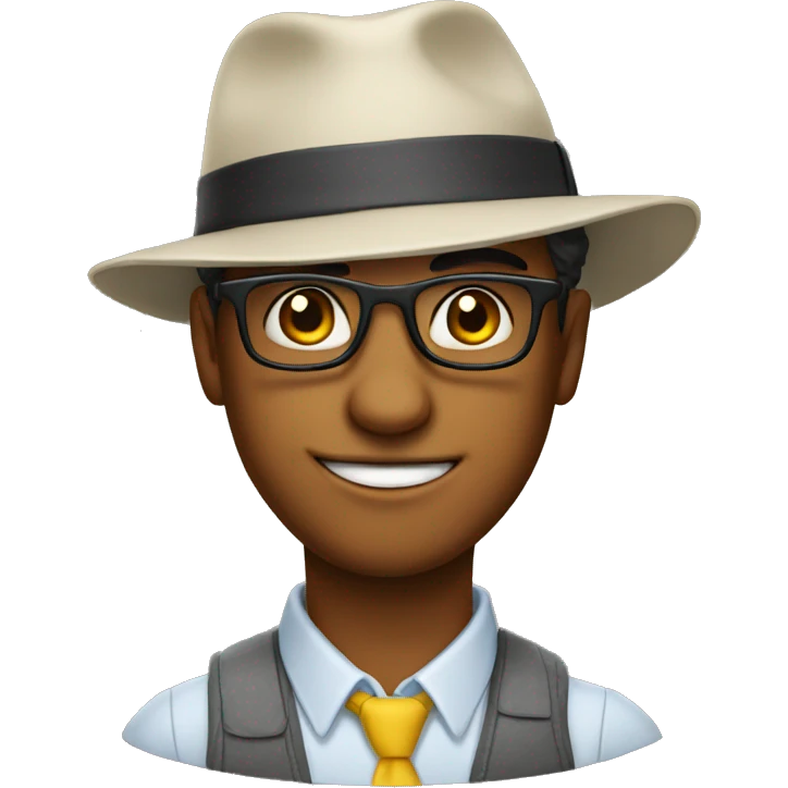 Nerd with hat emoji