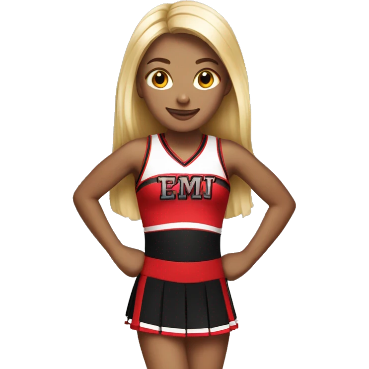 Cheerleader with red and black  emoji