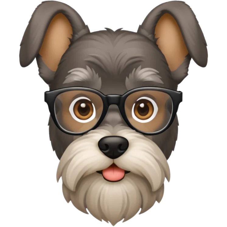 Perro de raza Schnauzer con anteojos emoji