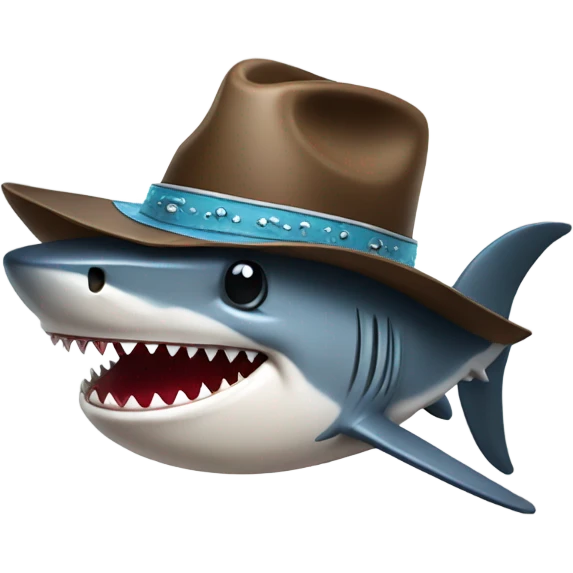 Shark with cowboy hat  emoji