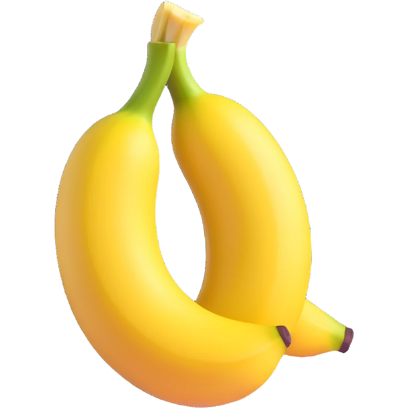 half peeled banana, clear and recognizable, emoji style emoji