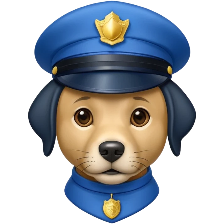  Lablador dog with a blue police cap emoji