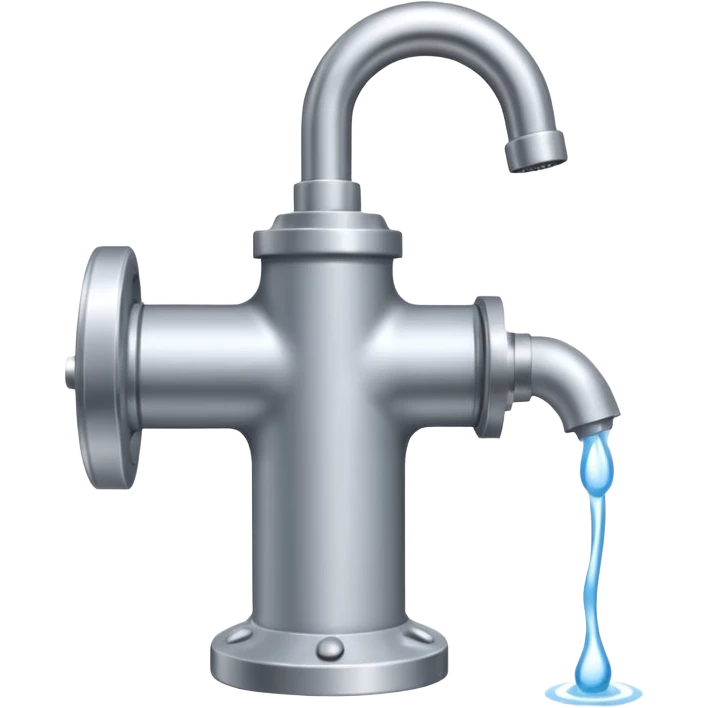 
water pump with a tap, water flows from the tap emoji