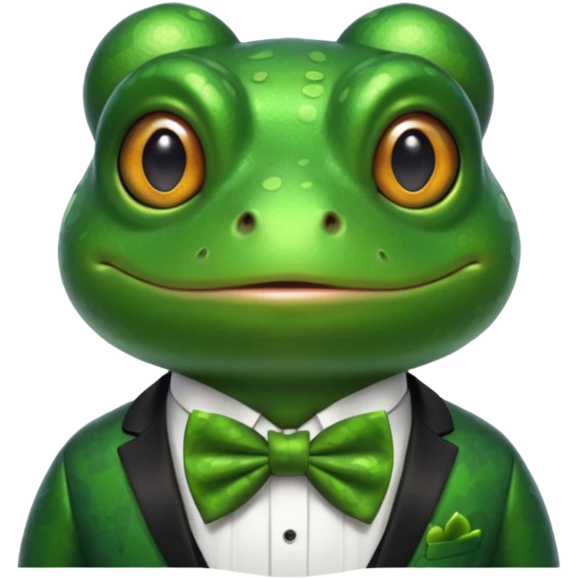 frog wearing bowtie emoji