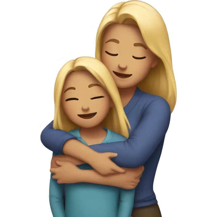 Mom and daughter hugging emoji