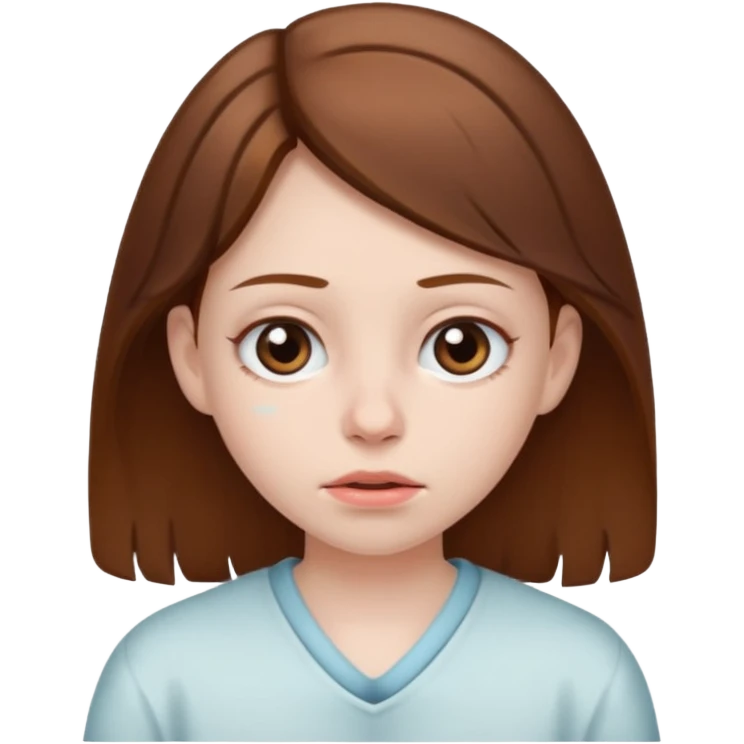 Girl with brown hair very sick  emoji
