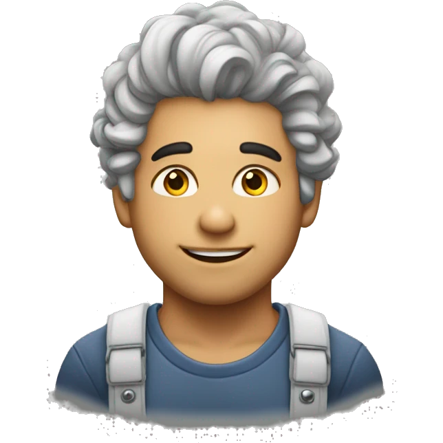 Menino com luzes no cabelo tatuagem emoji