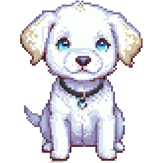 cute cartoon white puppy emoji