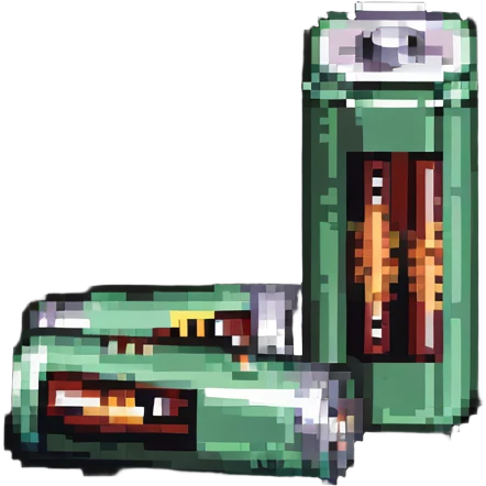 Two dead batteries stacked on top of each other, depleted, empty power emoji
