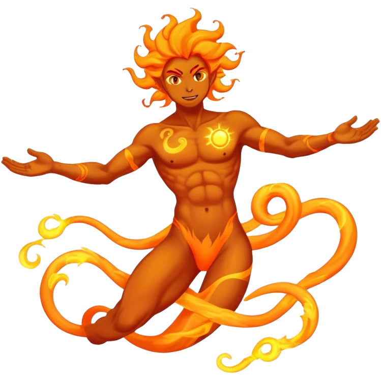 Solar Djinn – A genie whose body is made of swirling solar flares. emoji
