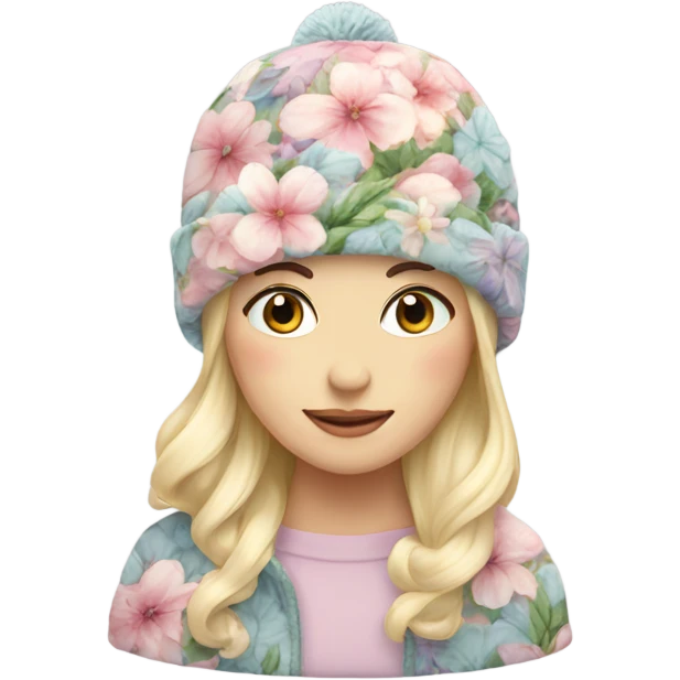 pastel floral winter hat emoji