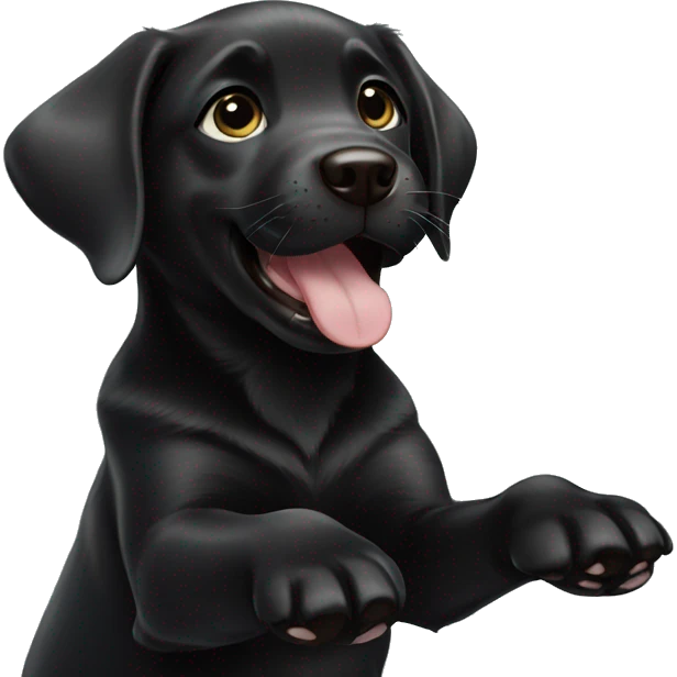 black labrador puppy high five emoji