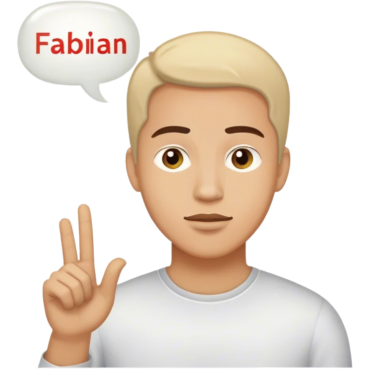 Random guy with a saying the word FABIAAAN in a Speech bubble  emoji